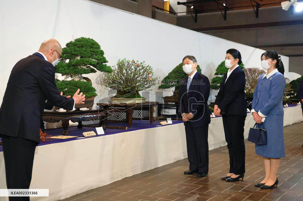 Emperor at bonsai exhibition