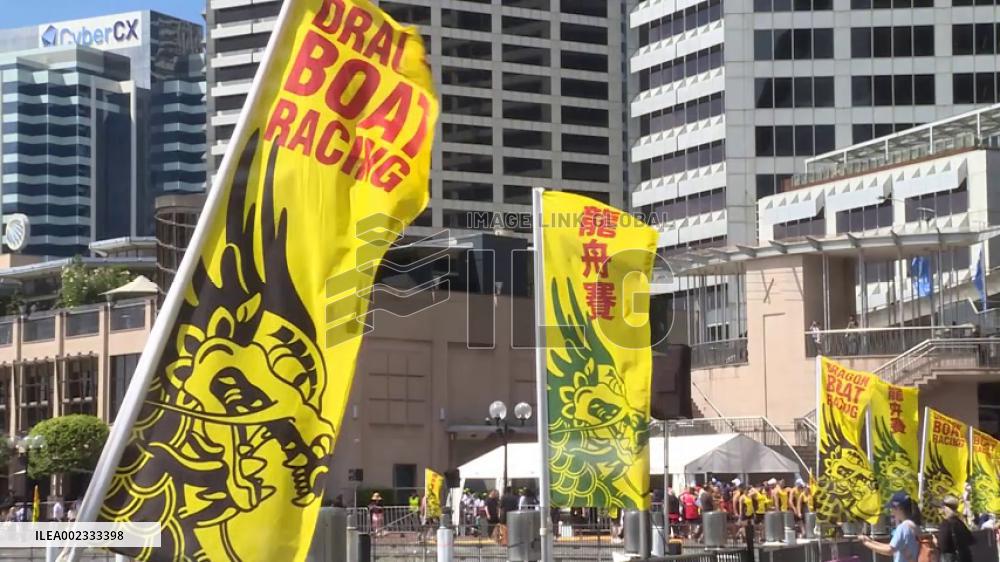 Dragon boat racing celebrates Chinese New Year in Sydney