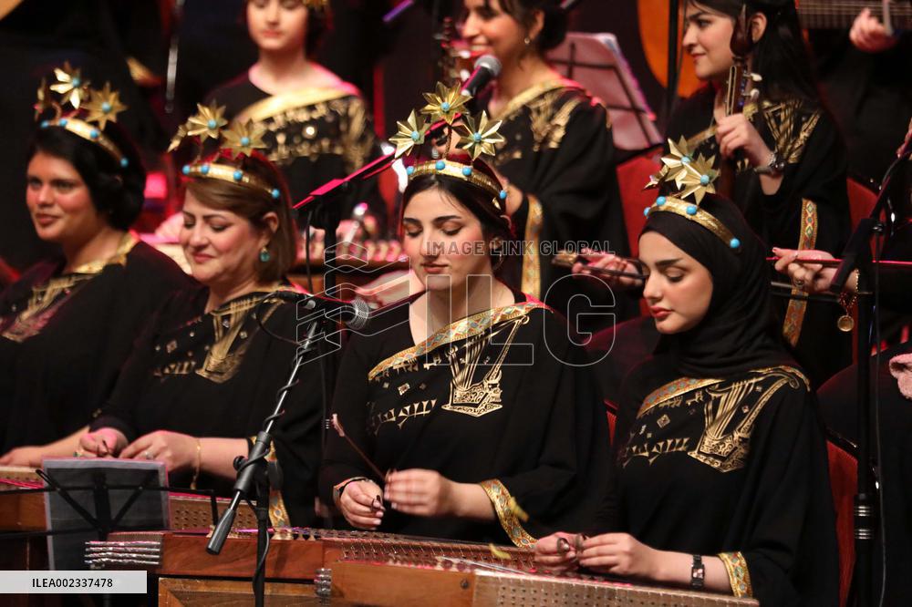 IRAQ-BAGHDAD-FEMALE MUSIC ENSEMBLE-PERFORMANCE