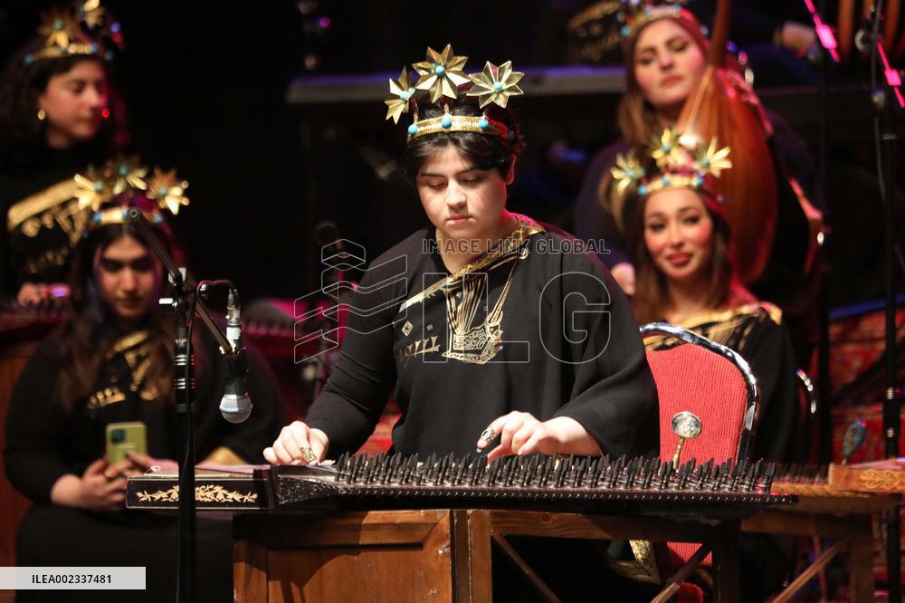 IRAQ-BAGHDAD-FEMALE MUSIC ENSEMBLE-PERFORMANCE