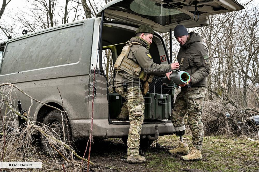 Aerial reconnaissance servicemen of 108th Territorial Defence Brigade in Ukraine