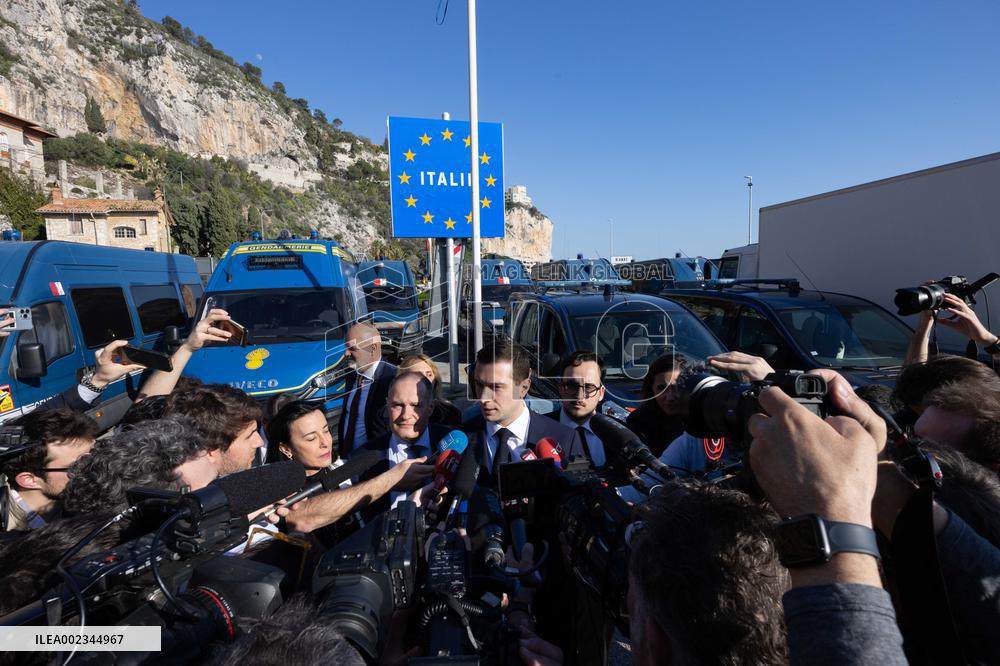 Jordan Bardella Visits The Franco-Italian Border Crossing - Menton