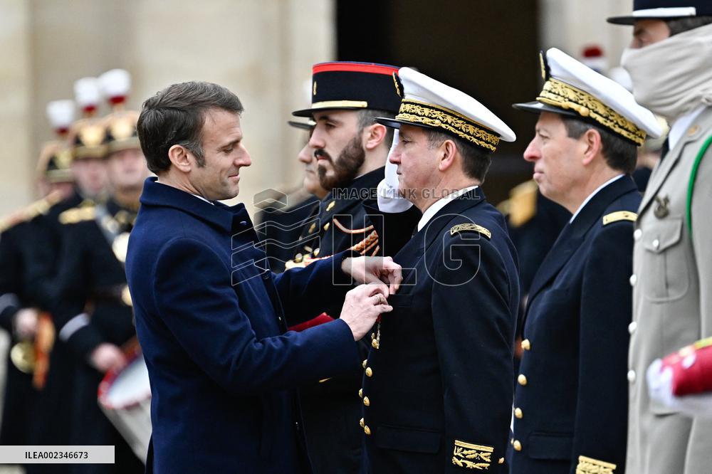 Macron Leads A Military Ceremony At The Invalides - Paris
