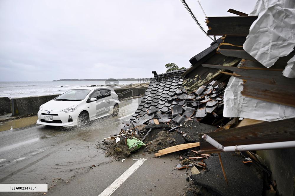Aftermath of strong earthquake in central Japan