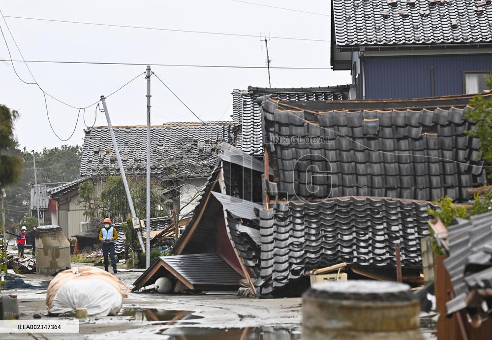 Aftermath of strong earthquake in central Japan