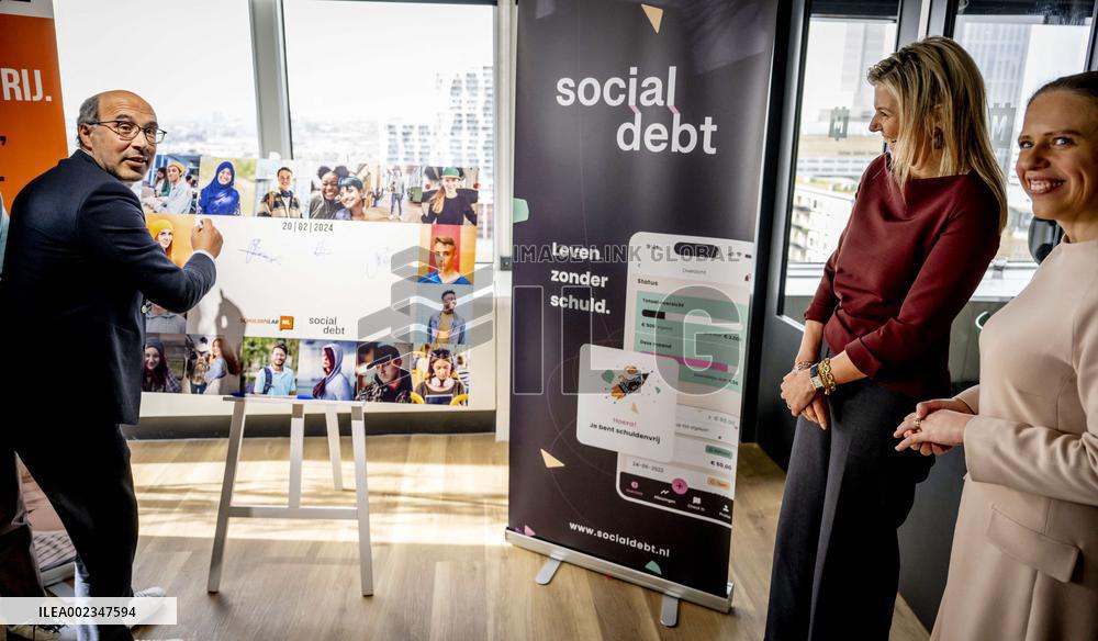 Queen Maxima Visit To Socialdebt - Rotterdam
