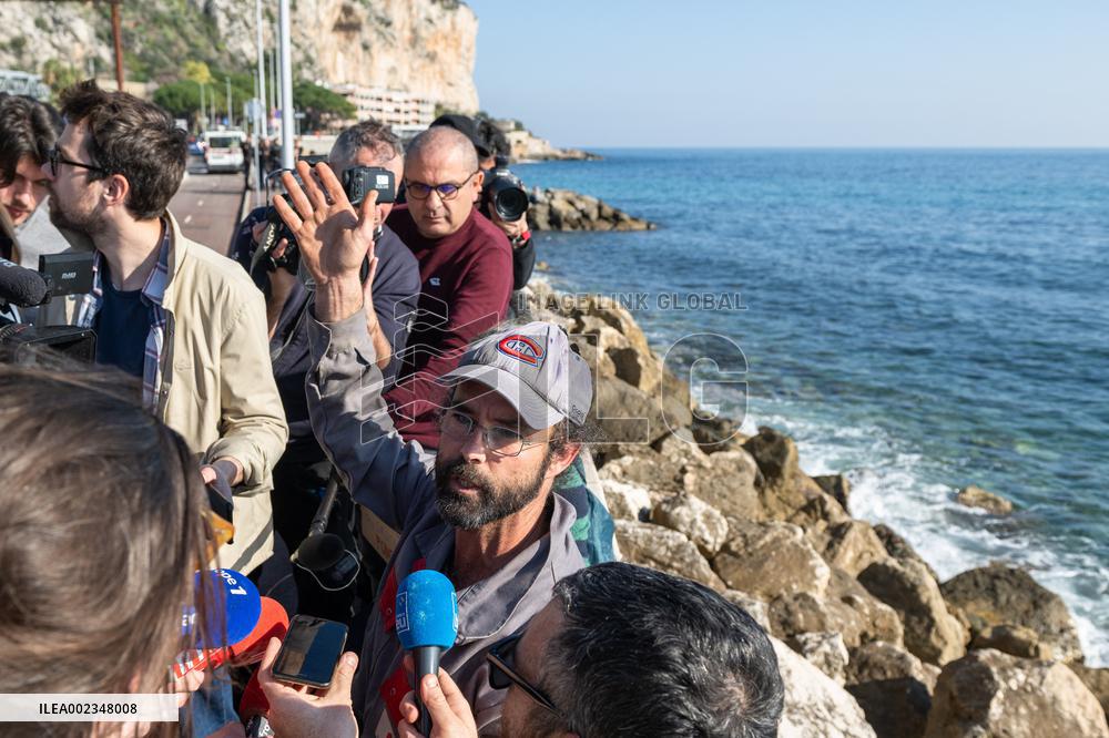Cedric Herrou Protests Against Jordan Bardella And Fabrice Leggeri Visit - Menton