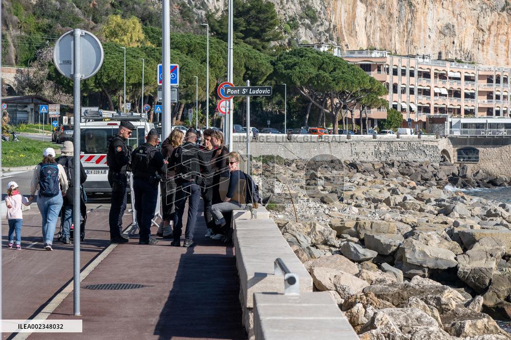 Cedric Herrou Protests Against Jordan Bardella And Fabrice Leggeri Visit - Menton