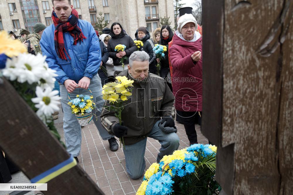 Heavenly Hundred Heroes Remembrance Day in Kyiv