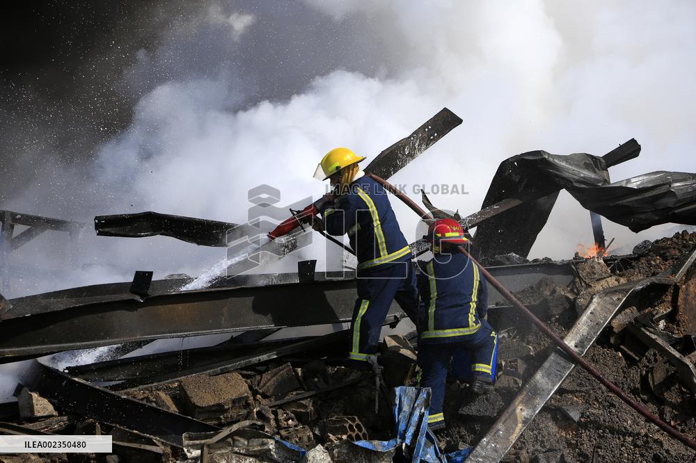 LEBANON-GHAZIEH-ISRAELI AIRSTRIKES-FIRE