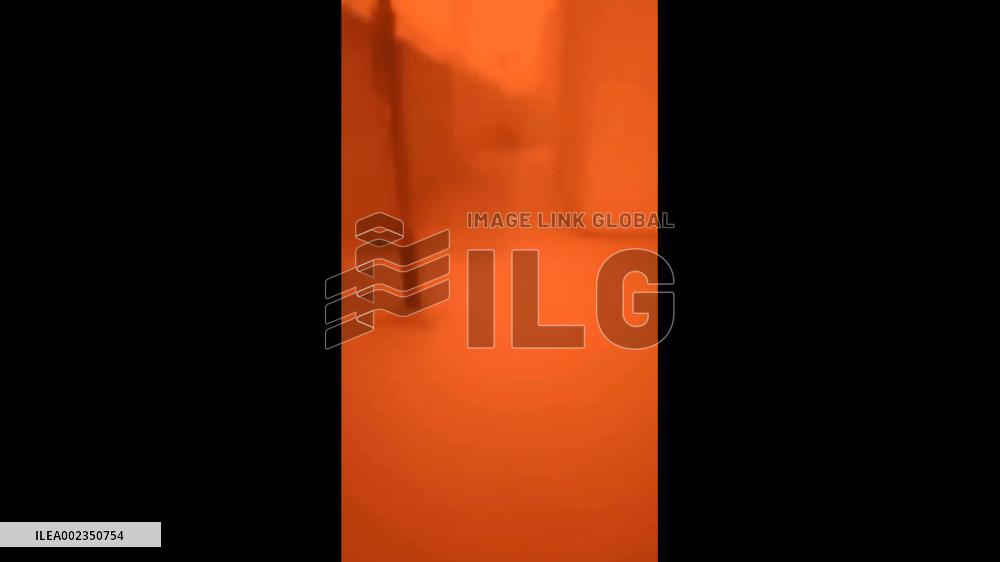 China: Surroundings Turn Eerie Orange As Severe Sandstorm Shrouds Xinjiang