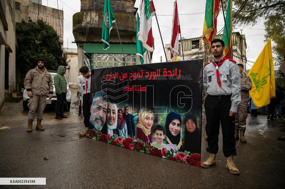 South Lebanon Mourns Civilians Killed In Israeli Airstrikes - Nabatieh