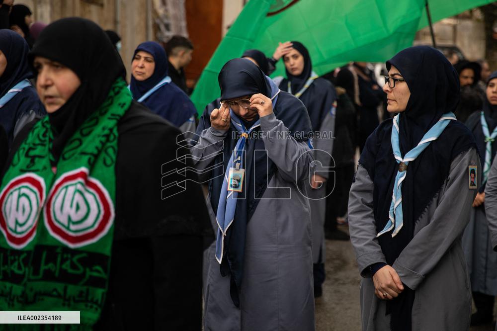 South Lebanon Mourns Civilians Killed In Israeli Airstrikes - Nabatieh