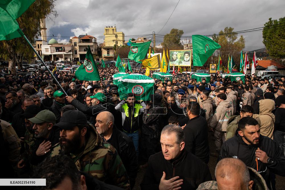 South Lebanon Mourns Civilians Killed In Israeli Airstrikes - Nabatieh