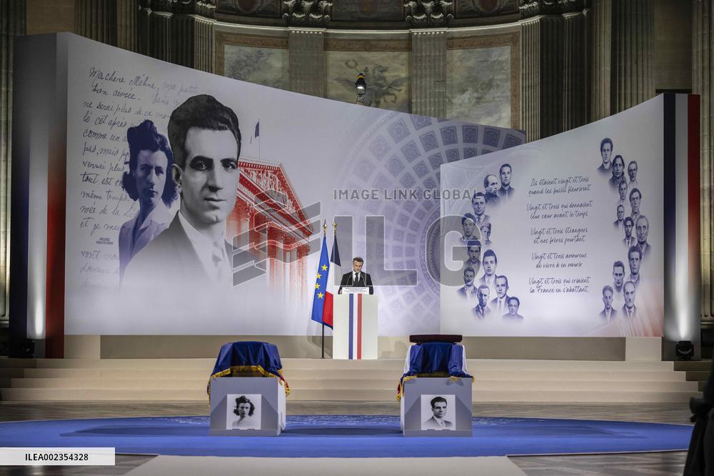 France Inducts Resistance Hero Manouchian Into Pantheon - Paris