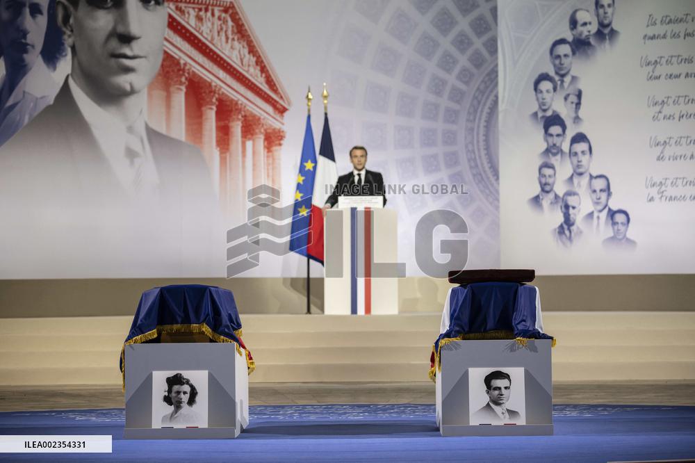 France Inducts Resistance Hero Manouchian Into Pantheon - Paris