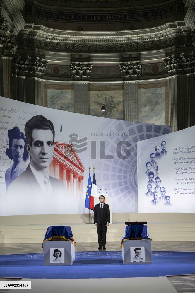 France Inducts Resistance Hero Manouchian Into Pantheon - Paris