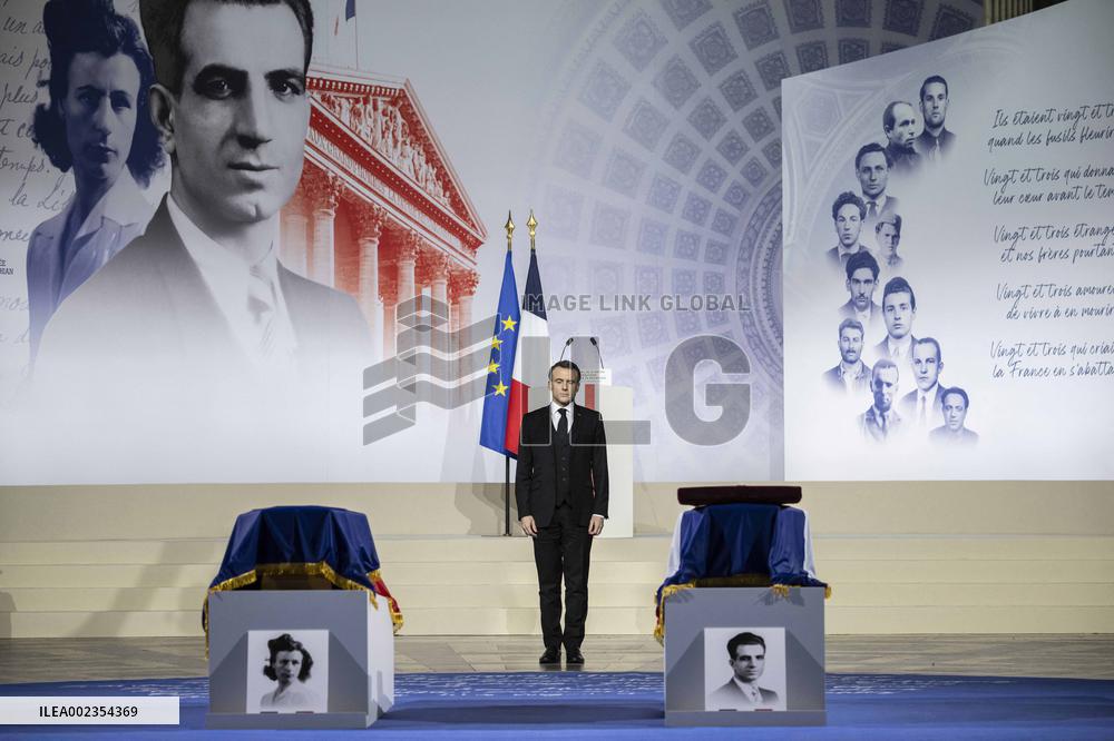 France Inducts Resistance Hero Manouchian Into Pantheon - Paris