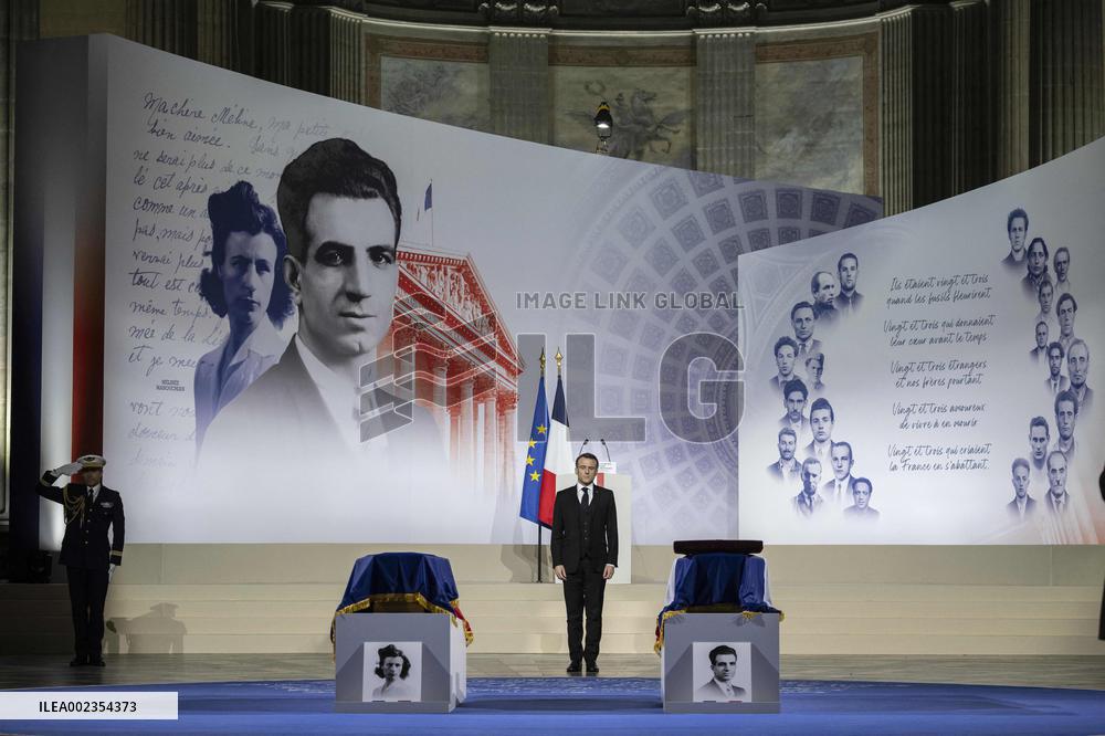 France Inducts Resistance Hero Manouchian Into Pantheon - Paris