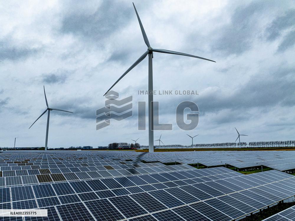 Energy Park Combining Wind And Solar Energy - The Netherlands