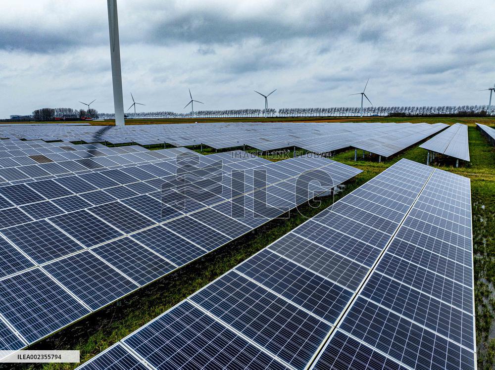 Energy Park Combining Wind And Solar Energy - The Netherlands