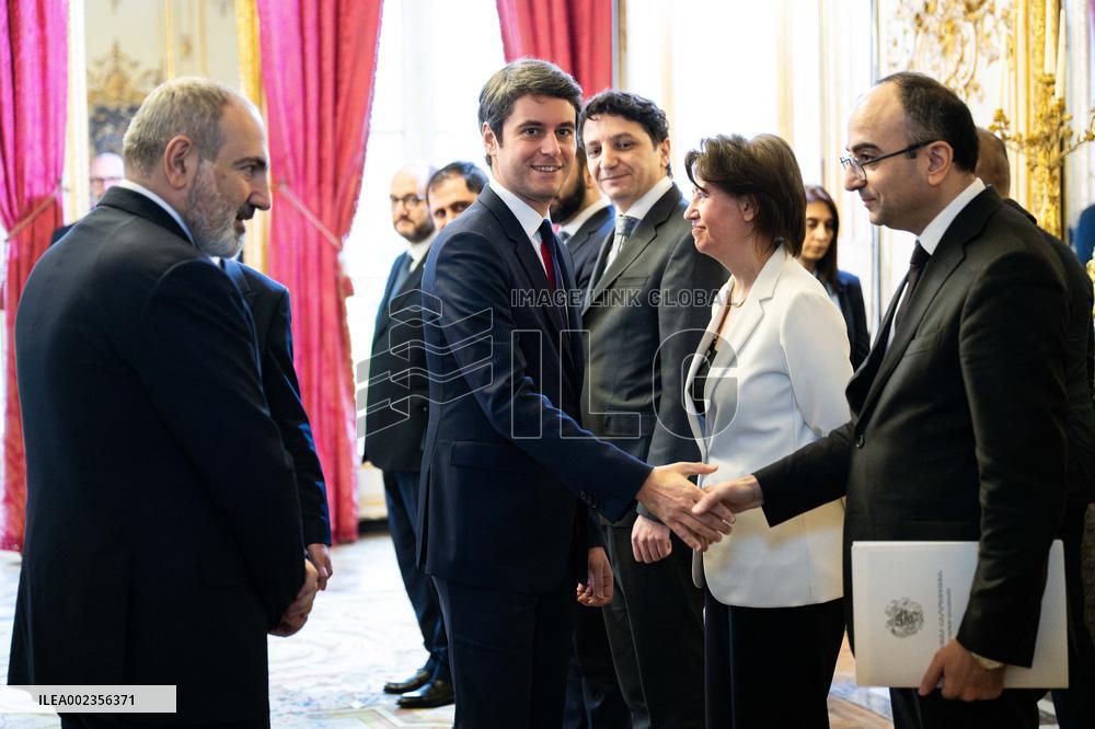 PM Attal Meets Armenian PM - Paris