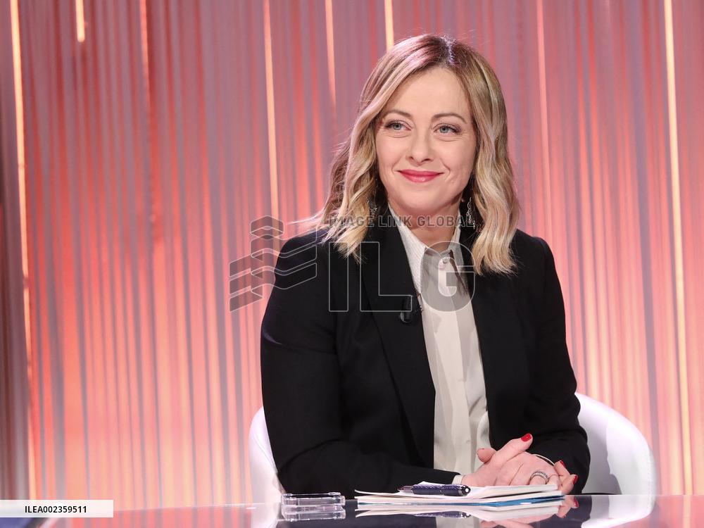 Giorgia Meloni Appears On TV Show - Rome