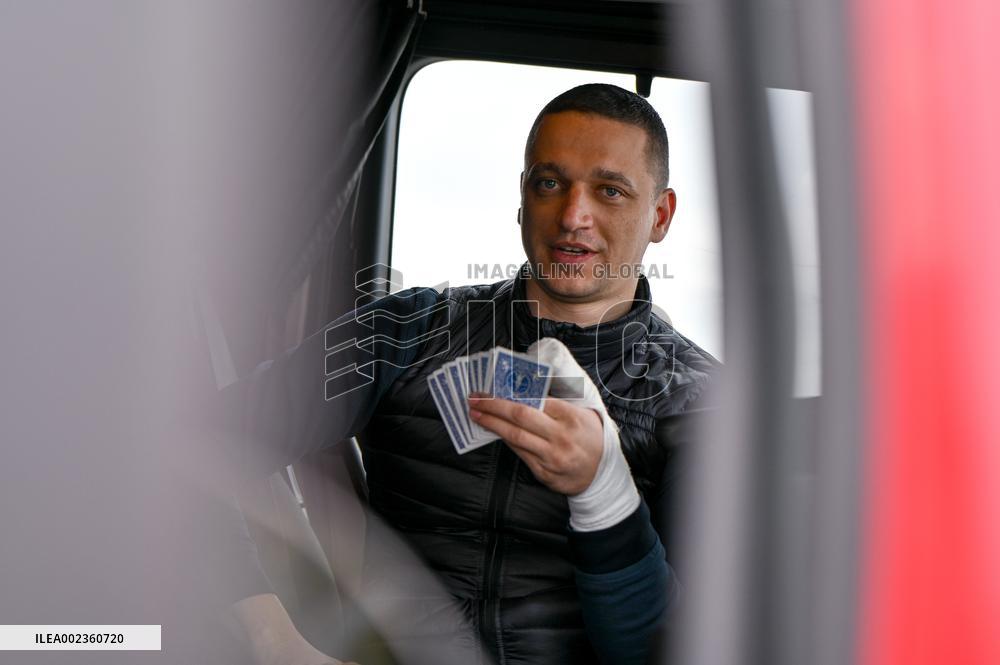 Ukrainian trucks blocked at Ukraine-Poland border