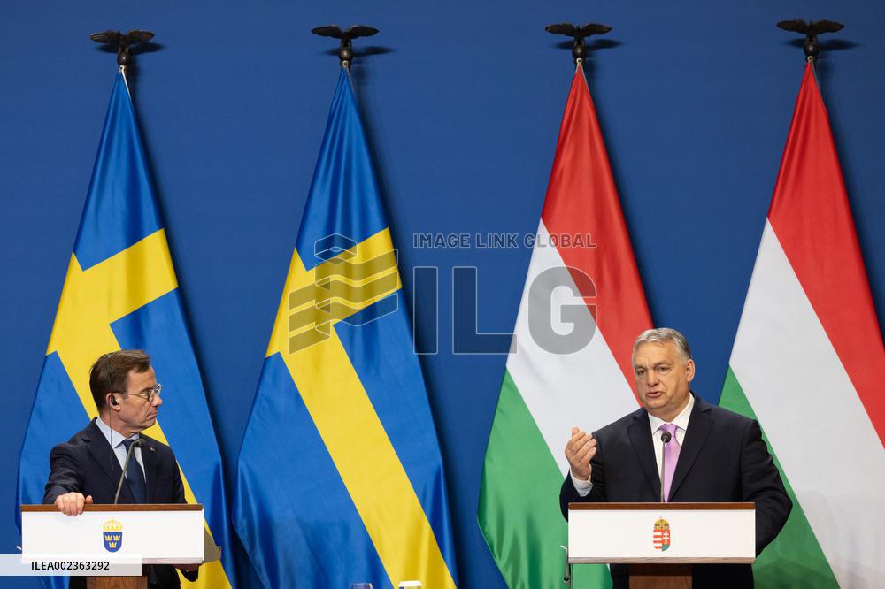 HUNGARY-BUDAPEST-SWEDEN-PMS-PRESS CONFERENCE
