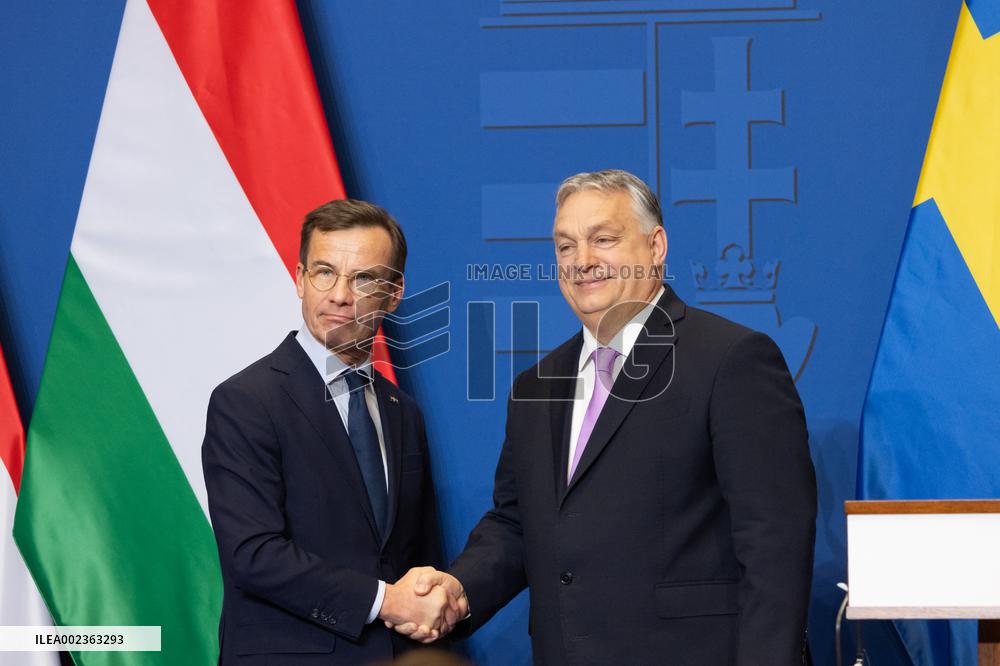 HUNGARY-BUDAPEST-SWEDEN-PMS-PRESS CONFERENCE