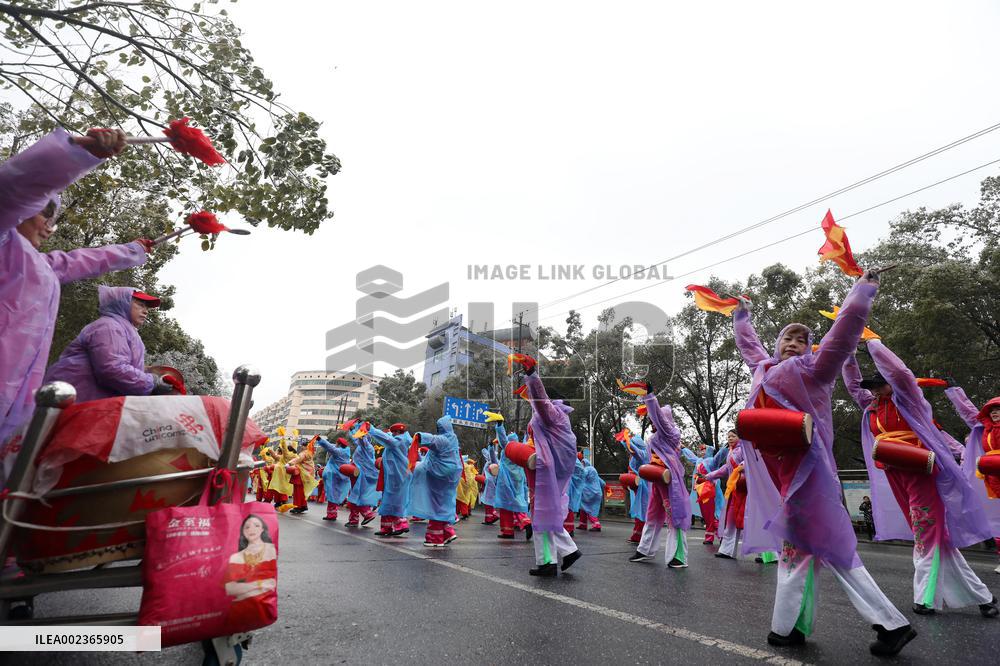 Chinese Celebrate Lantern Festival in Zixing