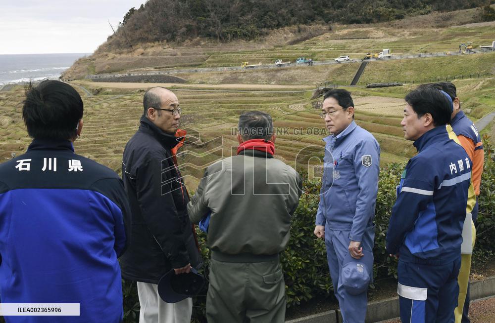 PM Kishida visits quake-hit Wajima city