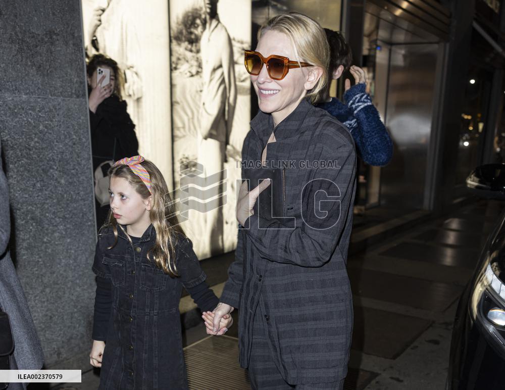 Cate Blanchett And Child Out - Milan