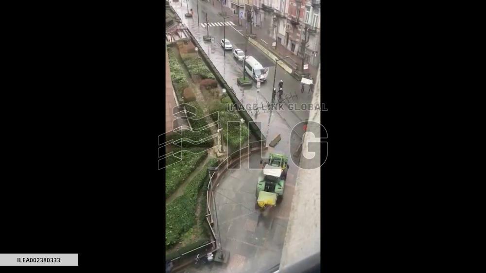Belgium: Protesting Farmers Arrive At EU Capital Brussels With Tractors 2