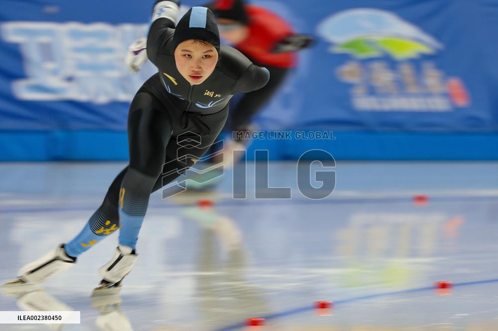 (SP)CHINA-INNER MONGOLIA-HULUN BUIR-14TH NATIONAL WINTER GAMES-SPEED SKATING-JUNIOR WOMEN 3000M A (CN)