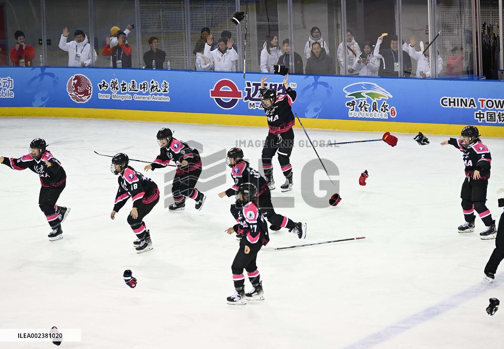 (SP)CHINA-INNER MONGOLIA-HULUN BUIR-14TH NATIONAL WINTER GAMES-ICE HOCKEY-JUNIOR WOMEN (CN)
