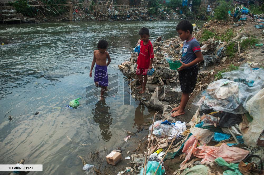 Water Pollution Due To Plastic Waste - Indonesia