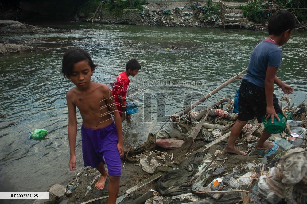 Water Pollution Due To Plastic Waste - Indonesia