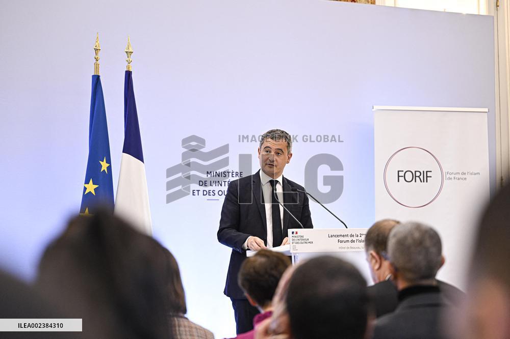 Gerald Darmanin At Forum De L'Islam De France Forum - Paris