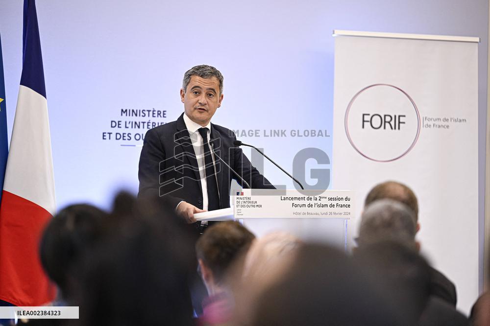 Gerald Darmanin At Forum De L'Islam De France Forum - Paris