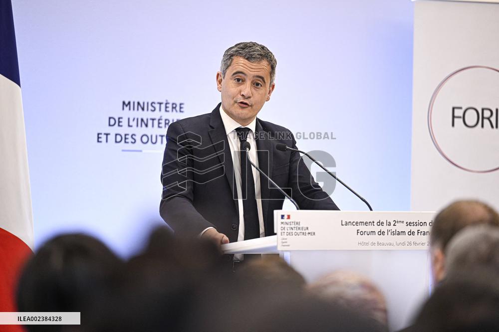 Gerald Darmanin At Forum De L'Islam De France Forum - Paris