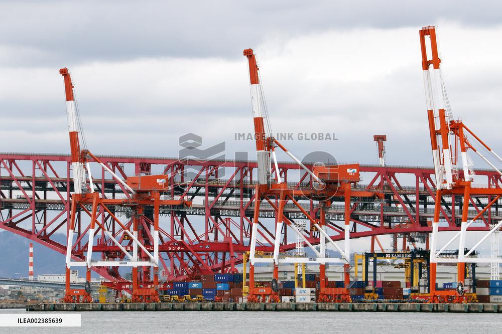 Image of port, harbor, container, crane, sea
