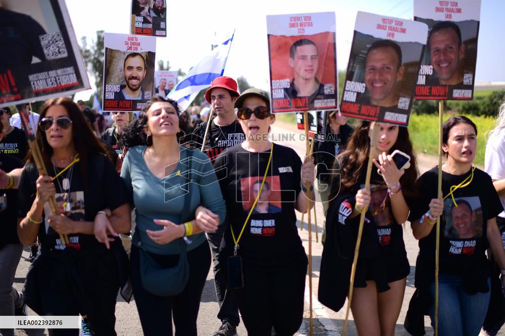ISRAEL-RE'IM-MARCH-HOSTAGES-RELEASE