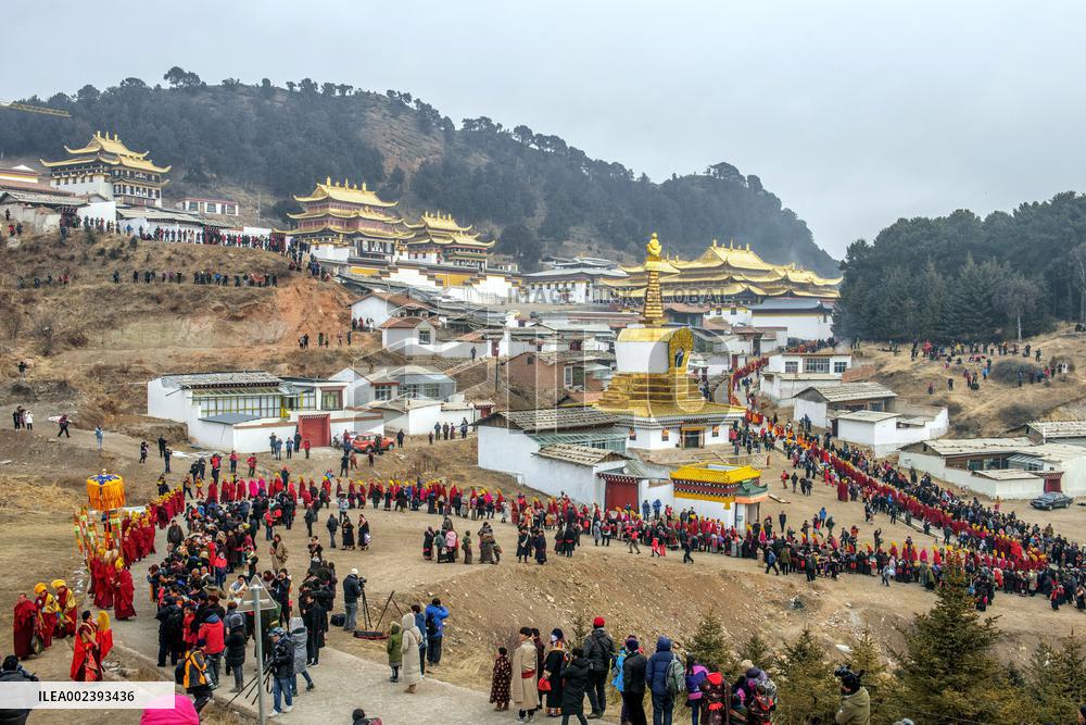 Buddhist festival at Langmu Temple in Gannan