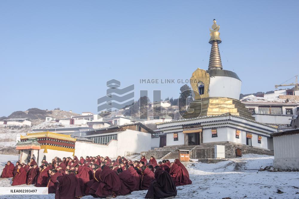 Langmu Temple Snow Scenery in Gannan
