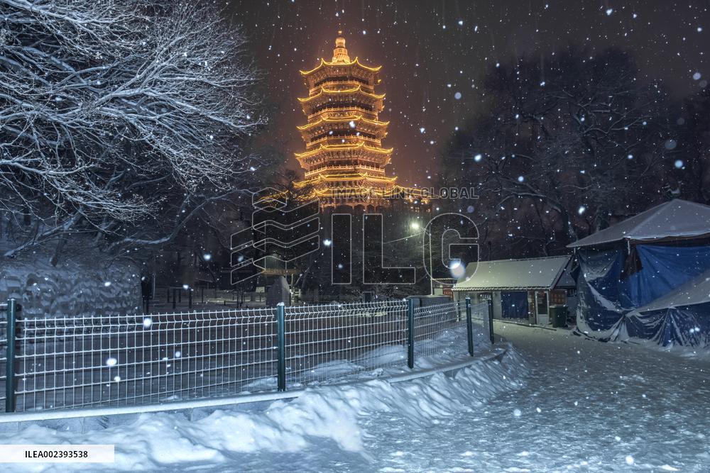 Taoist Longevity Palace Snow Scenery in Liaoyuan