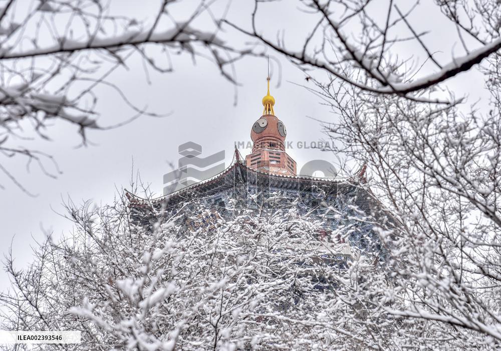 Taoist Longevity Palace Snow Scenery in Liaoyuan