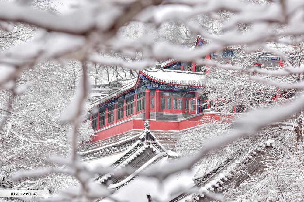 Taoist Longevity Palace Snow Scenery in Liaoyuan