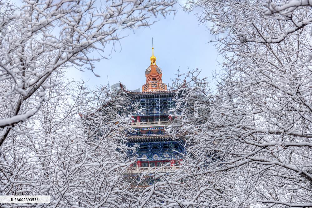 Taoist Longevity Palace Snow Scenery in Liaoyuan