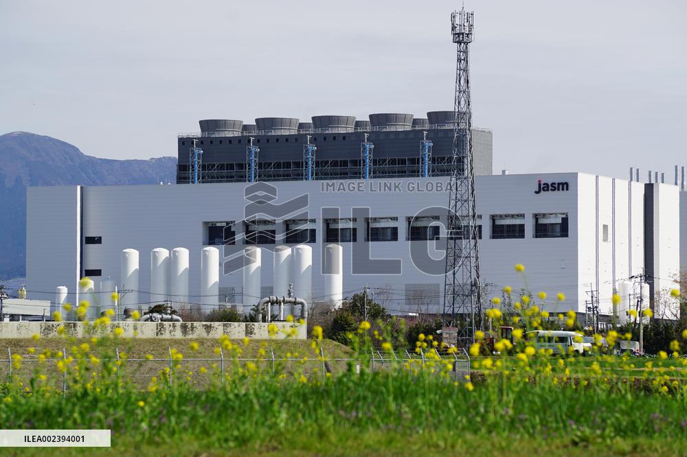 TSMC (Taiwan Semiconductor Manufacturing Company) Kumamoto Factory No.1 (JASM) exterior, logo, signboard